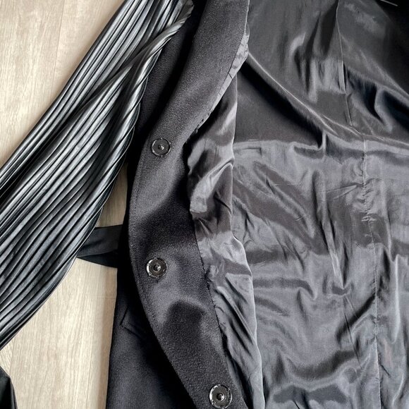 KM by Lange Cocoon Wool Coat Black Size Large NEW NWT - Picture 9 of 16